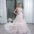 Light champagne Off-Shoulder Wedding Dress Bridal Gown with Appliques and Handmade Flower 2020 Luxury Wedding Dress for Ladies